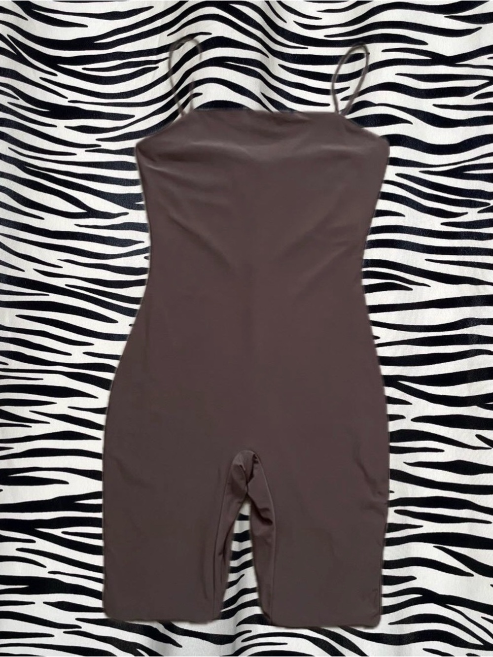 Fashion Nova Brown Spaghetti-Strap Bodysuit Romper
